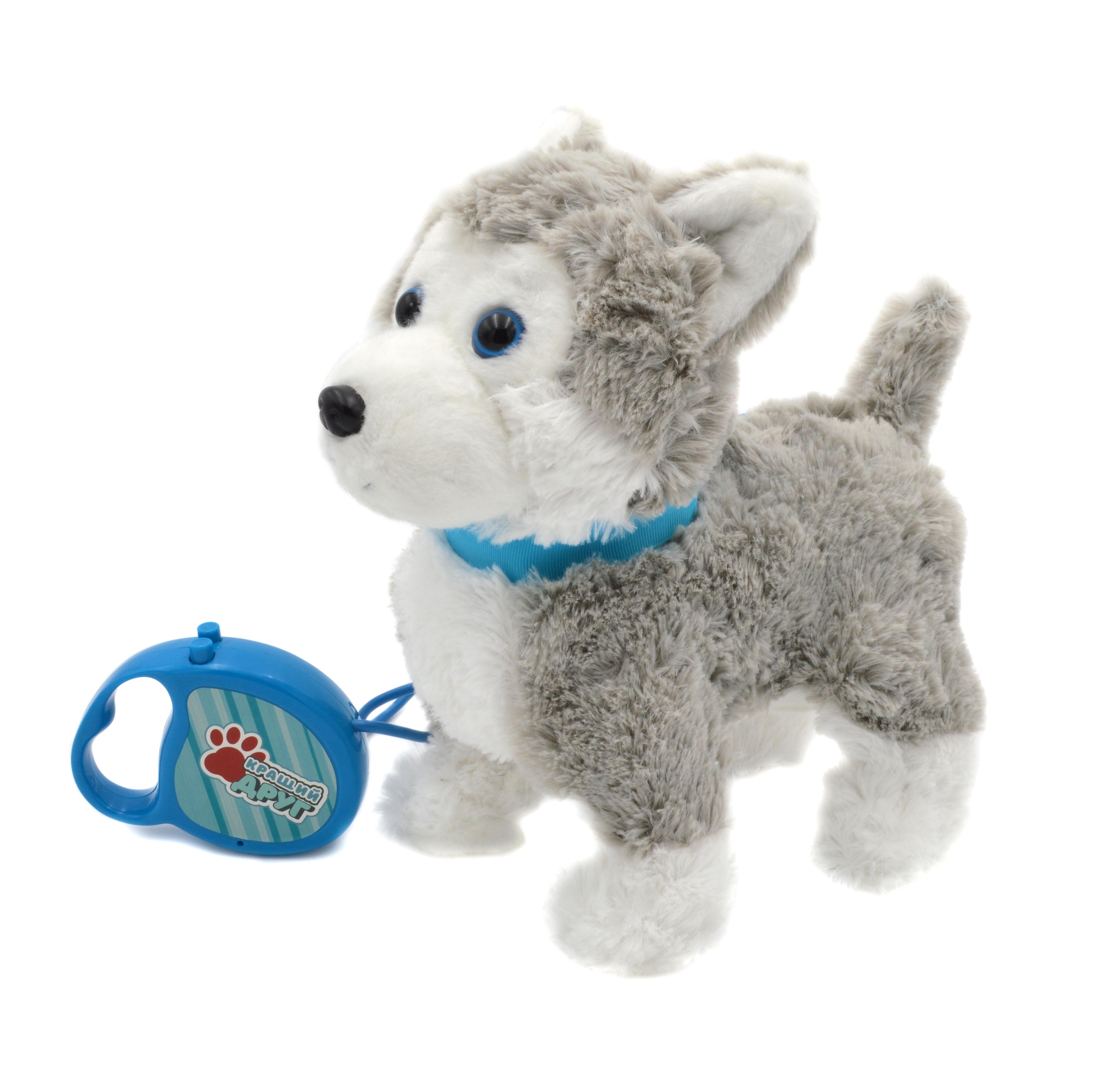 Мягкая игрушка собака хаски на поводке (29471771)