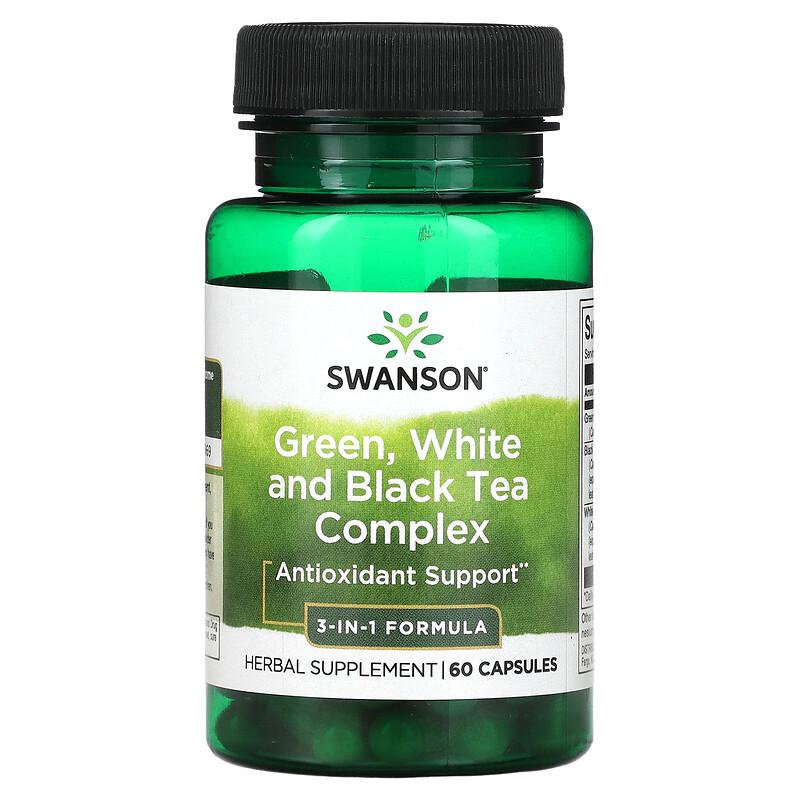 Комплекс Swanson Green White and Black Tea Complex из зеленого белого и черного чая 60 capsules