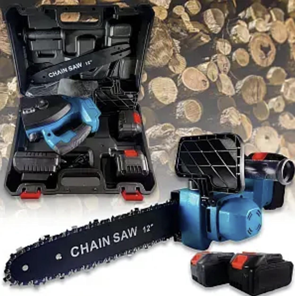 Пила цепная аккумуляторная E-ChainPro 12" 48V 6 Ah 2500 Вт 2 аккумулятора Синий (30484908) - фото 3 Пила цепная аккумуляторная E-ChainPro 12" 48V 6 Ah 2500 Вт 2 аккумулятора Синий (30484908) - фото 3