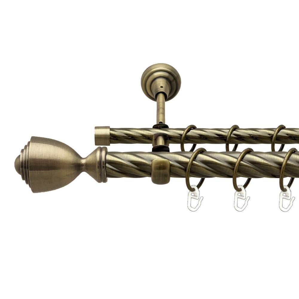 Карниз для штор Orvit Палацио двухрядный скрученный 25\16 мм 200 см Антик (00-00018090)