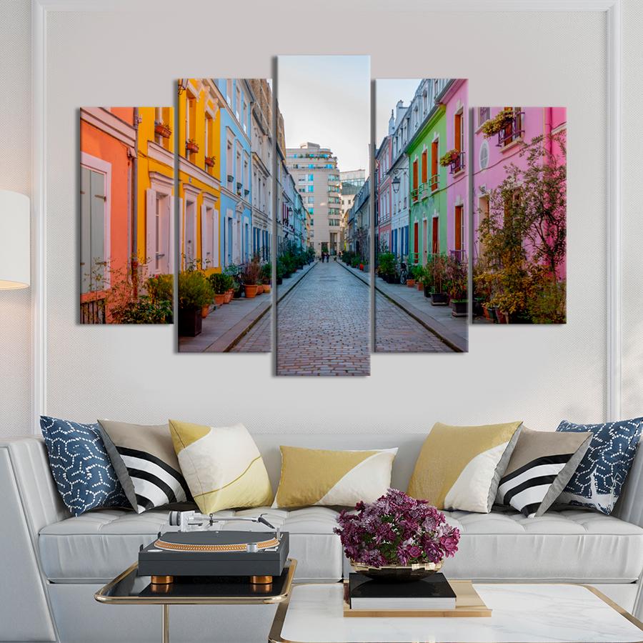 Картина город Знаменитая улица Кремьё в Париже 112x68 см (A739-5)