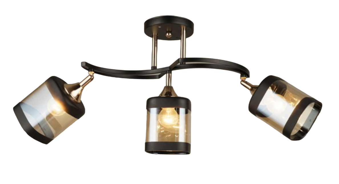 Люстра декоративна Valeso V W3034/3 на 3 плафони Black/Gold