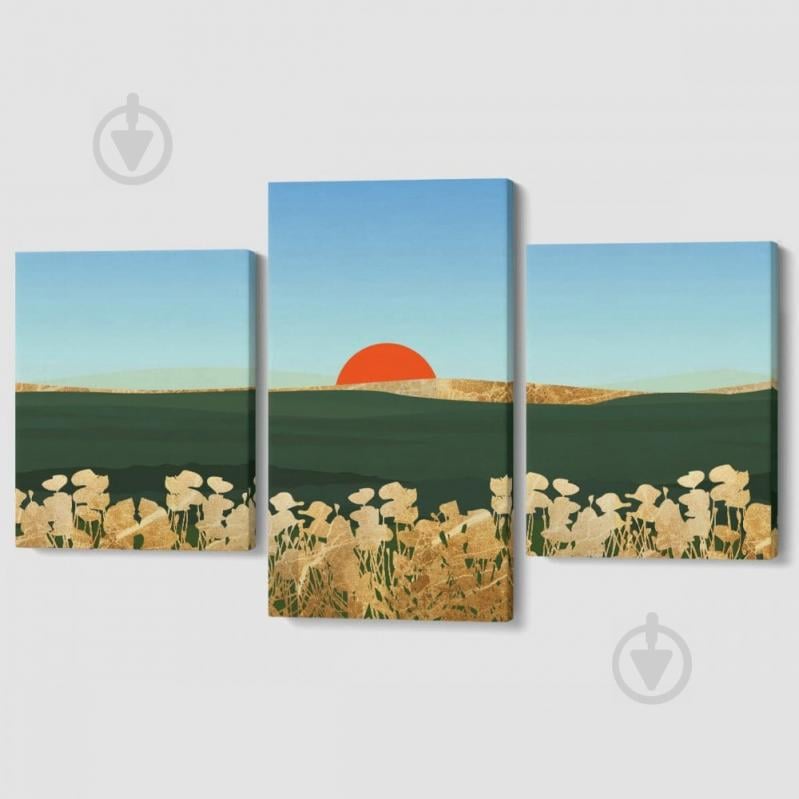 Модульная картина из трех частей Malevich Store 96x60 см Золотой рассвет (MK322034)