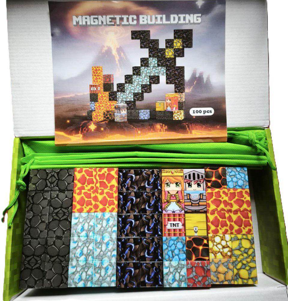 Конструктор магнитный Minecraft Меч на 100 деталей и сумка для хранения (048) - фото 4 Конструктор магнитный Minecraft Меч на 100 деталей и сумка для хранения (048) - фото 4