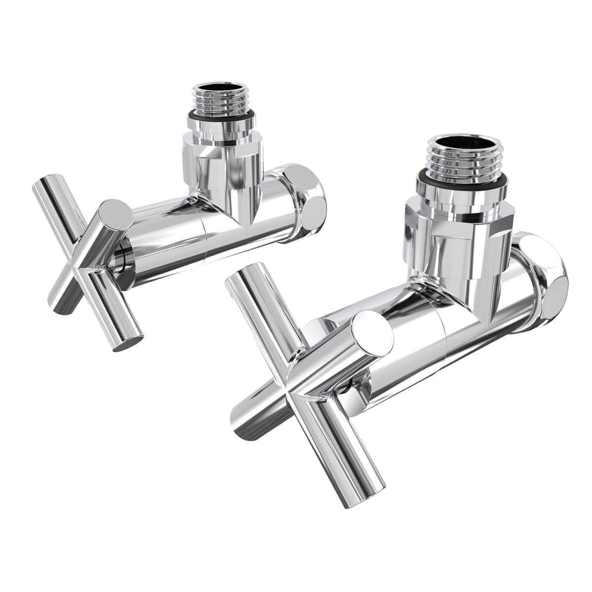 Кран угловой для полотенцесушителей Laris Элит из латуни 1/2"х 3/4" 2 шт. Серый (147-127-71401042)