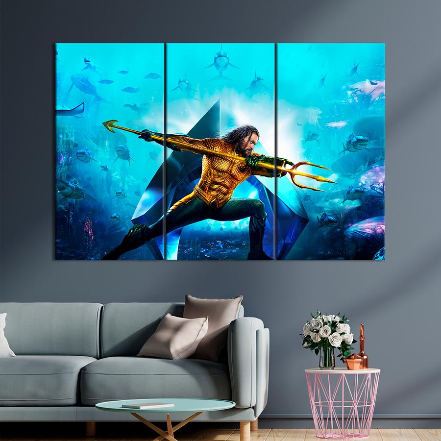 Настенний декор Аквамен в исполнении Дейсона Мамоа 78x48 см (A21-3)