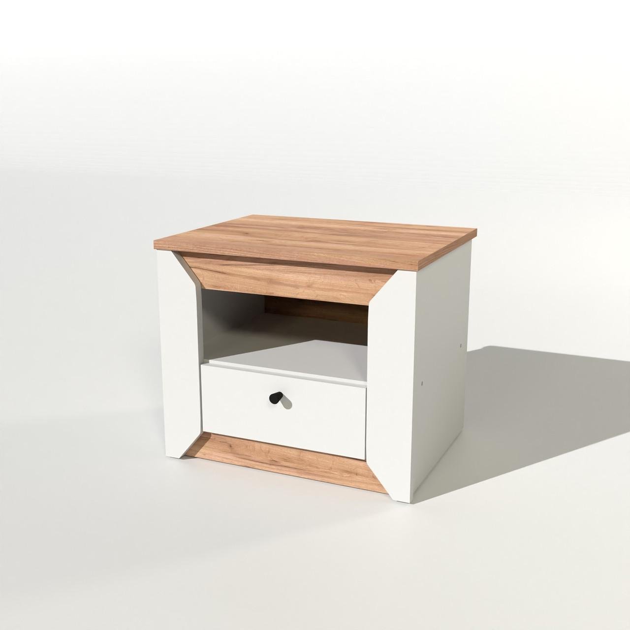 Тумба прикроватная Эверест Нордик-500 Белый/Дуб крафт золотой (DTM-5543)