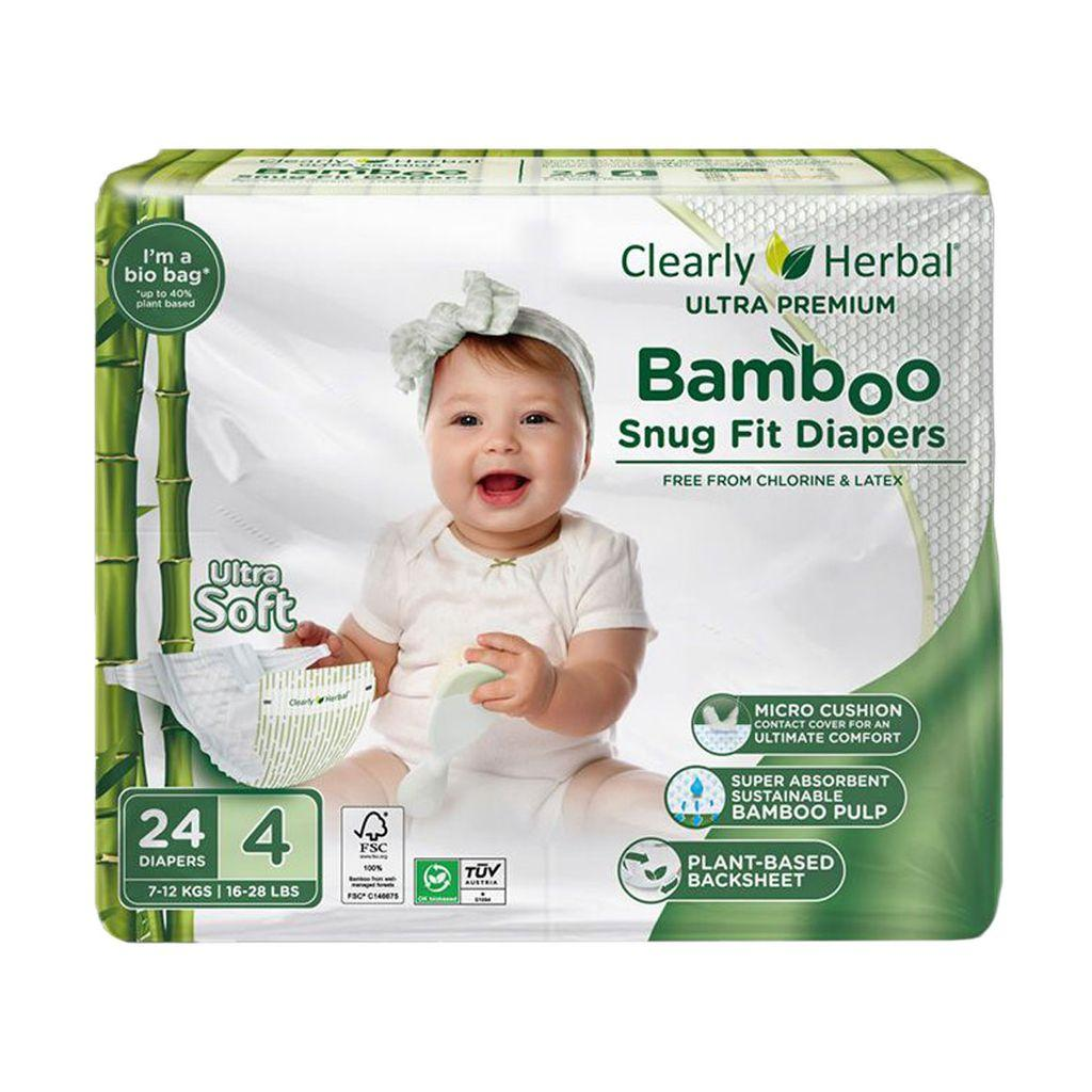 Подгузники Clearly Herbal Bamboo р. 4 7-12 кг 24 шт. (33389424)