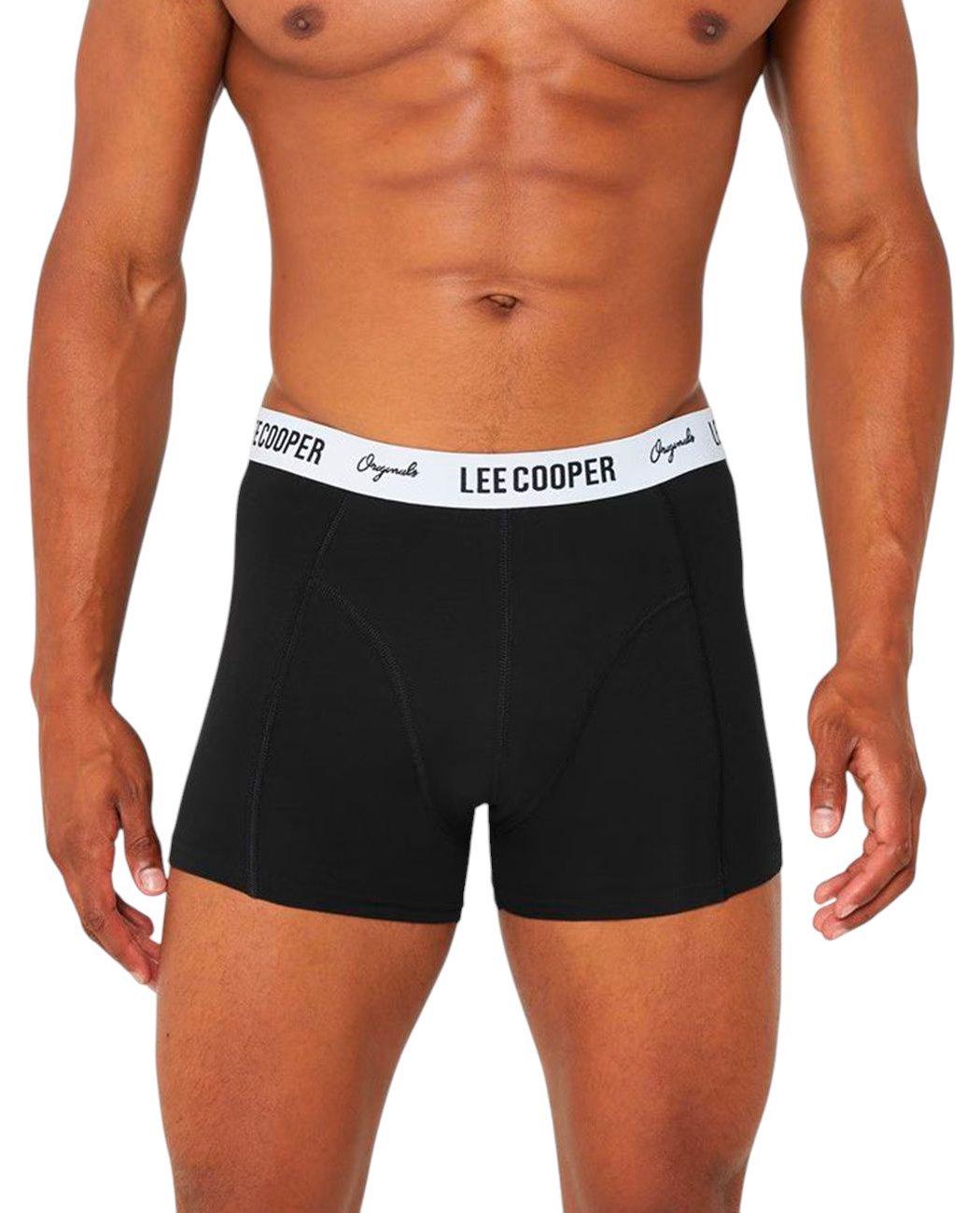 Трусы-боксеры мужские Lee Cooper 42261140WHITE 3XL Черный с белым поясом (2422611405509)
