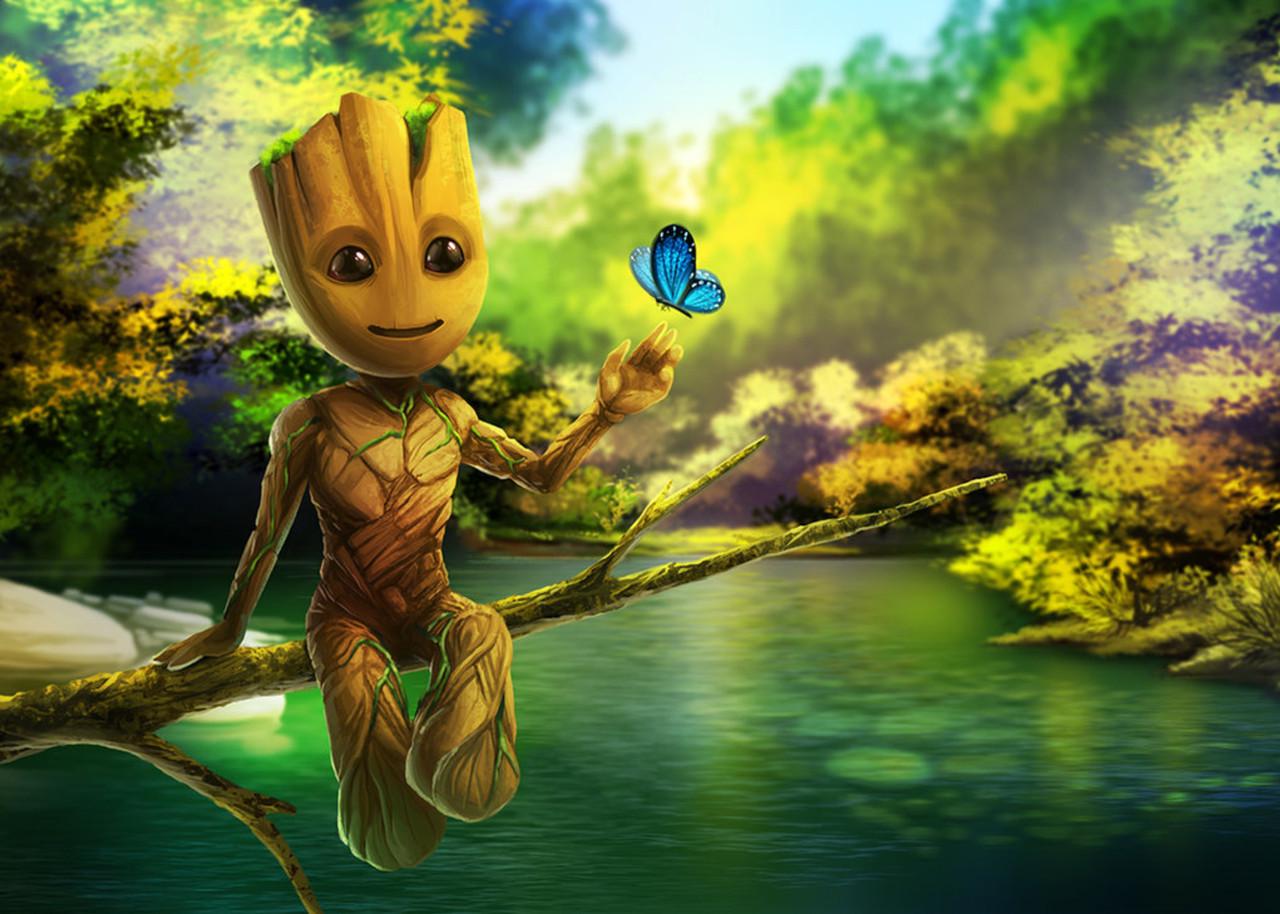 Картина постер Gee! Guardians of the Galaxy Вартові Галактики Грут 60х40 см GG.09.027