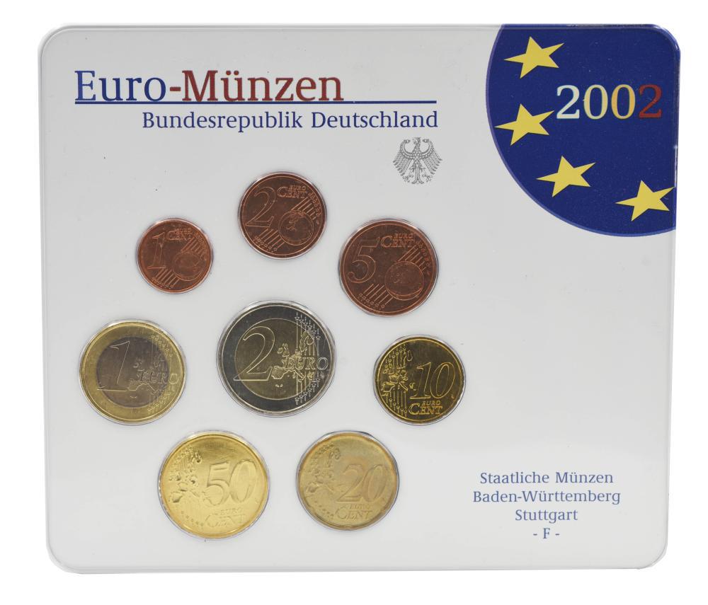Коллекционные монеты Германия 2002 UNC F 1/2/5/10/20/50 евроцентов 1/2 евро (М19741)