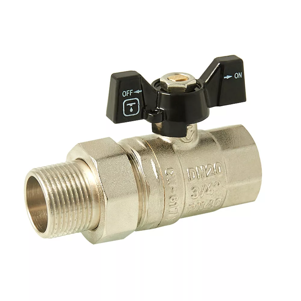 Кран шаровой с полуугоном ITAL PN40 прямой 3/4" никель (SQ-1046061)