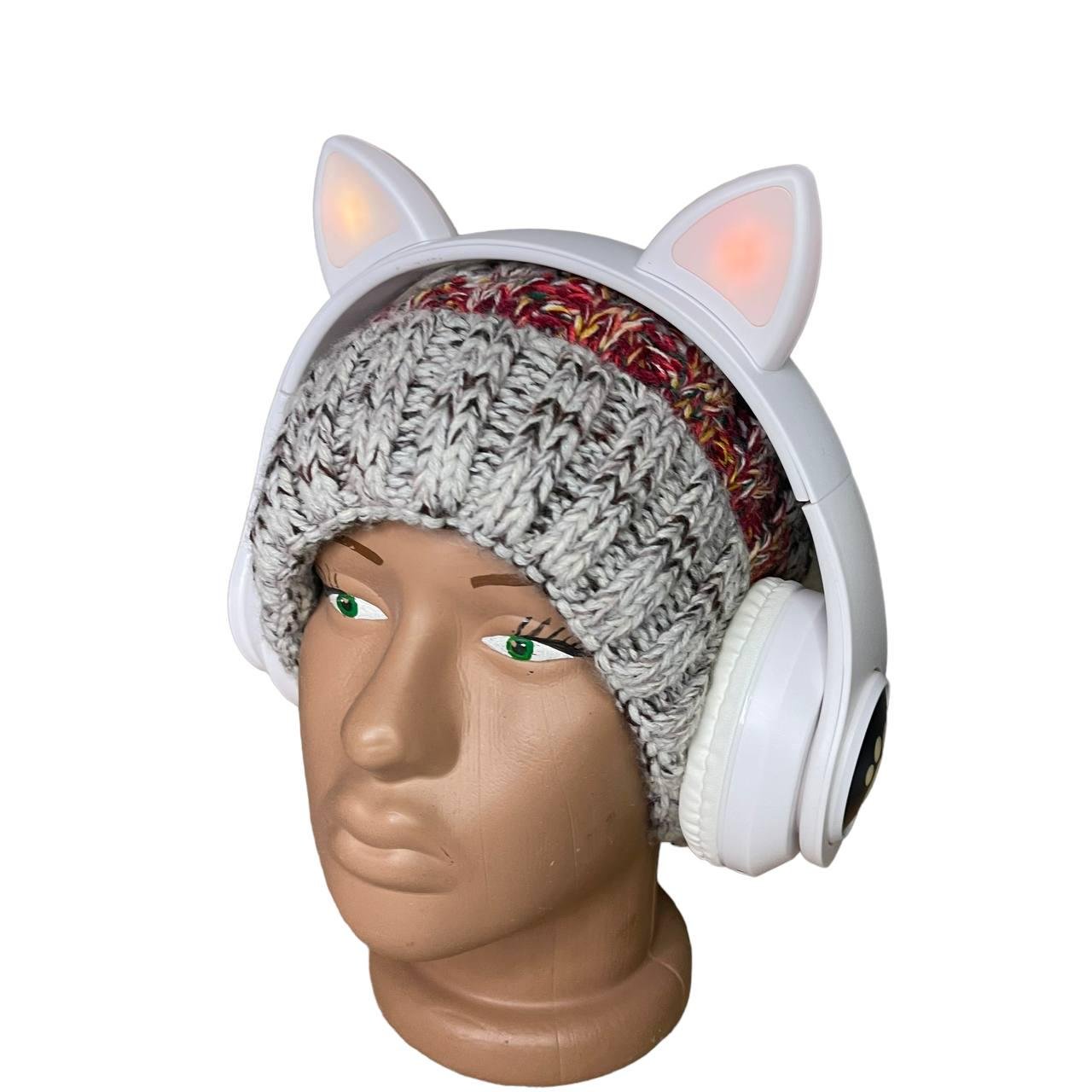 Навушники дитячі Cat Ear В39М підсвічування/FM-радіо/MicroSD/Bluetooth Білий - фото 12