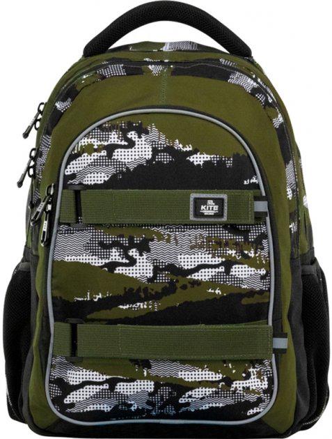 Рюкзак KITE Education Teens 43х33х23 см 25,5 л Черно-зеленый (K21-8001L-1)