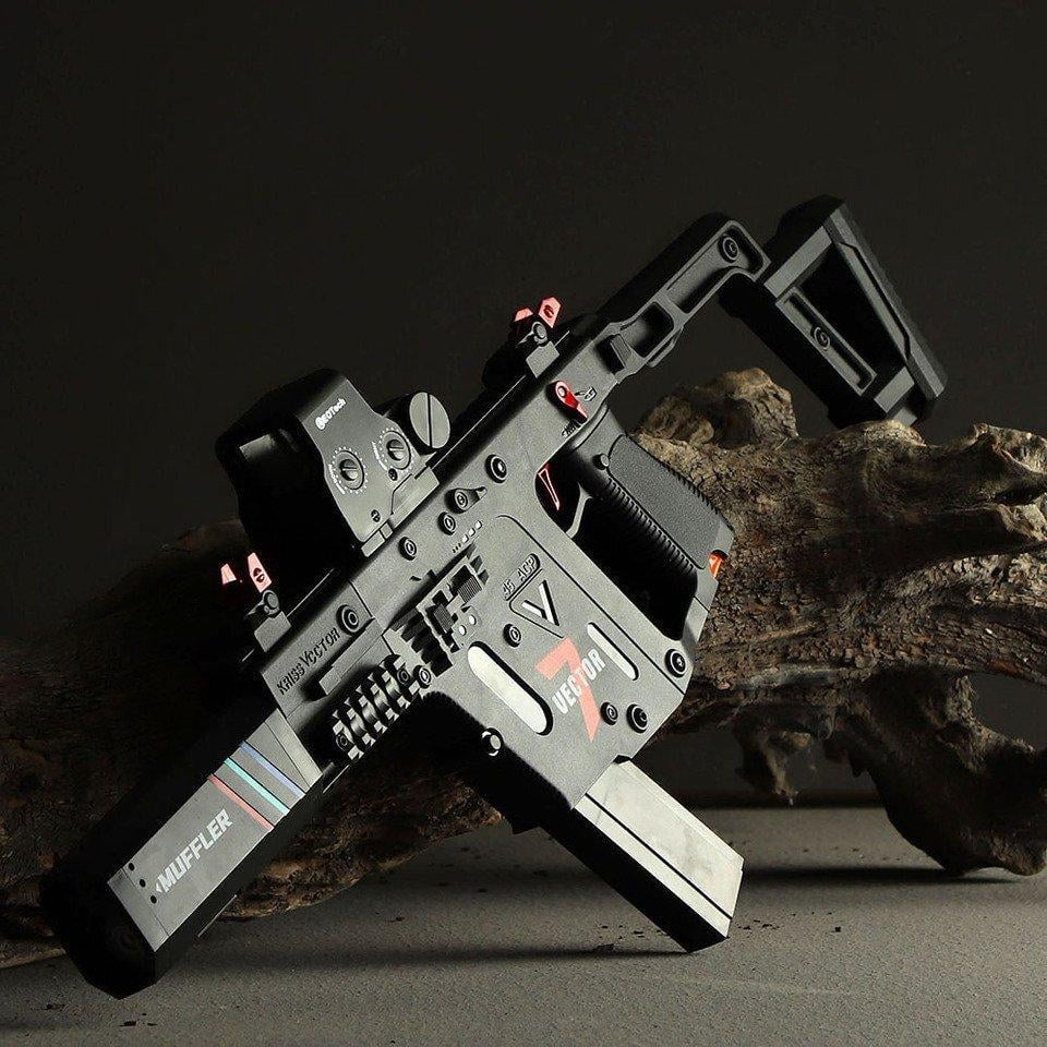 Автомат игрушечный Орбиган Vector на орбизах 70 см глушитель с подсветкой и дымом аккумуляторный и 10000 орбизов Черный - фото 4