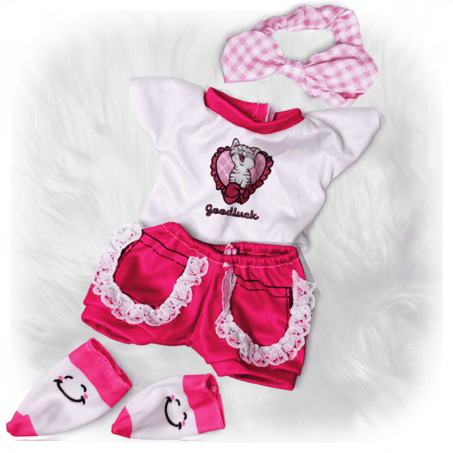 Костюм для ляльок і пупсів Paola Reina Antonio Juan Baby Born Reborn 26-40 см стильний комплект одягу з шортами пов’язкою на голову та шкарпетками