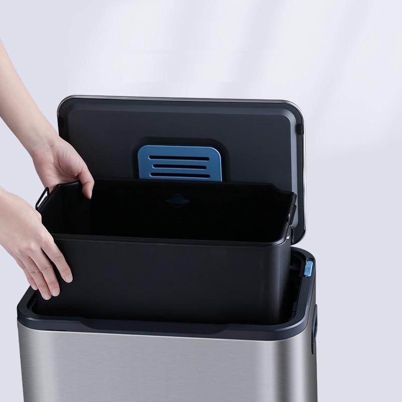 Відро для сміття з педаллю JAH 30 л Soft Close з внутрішнім відром Срібний металік - фото 3 Відро для сміття з педаллю JAH 30 л Soft Close з внутрішнім відром Срібний металік - фото 3