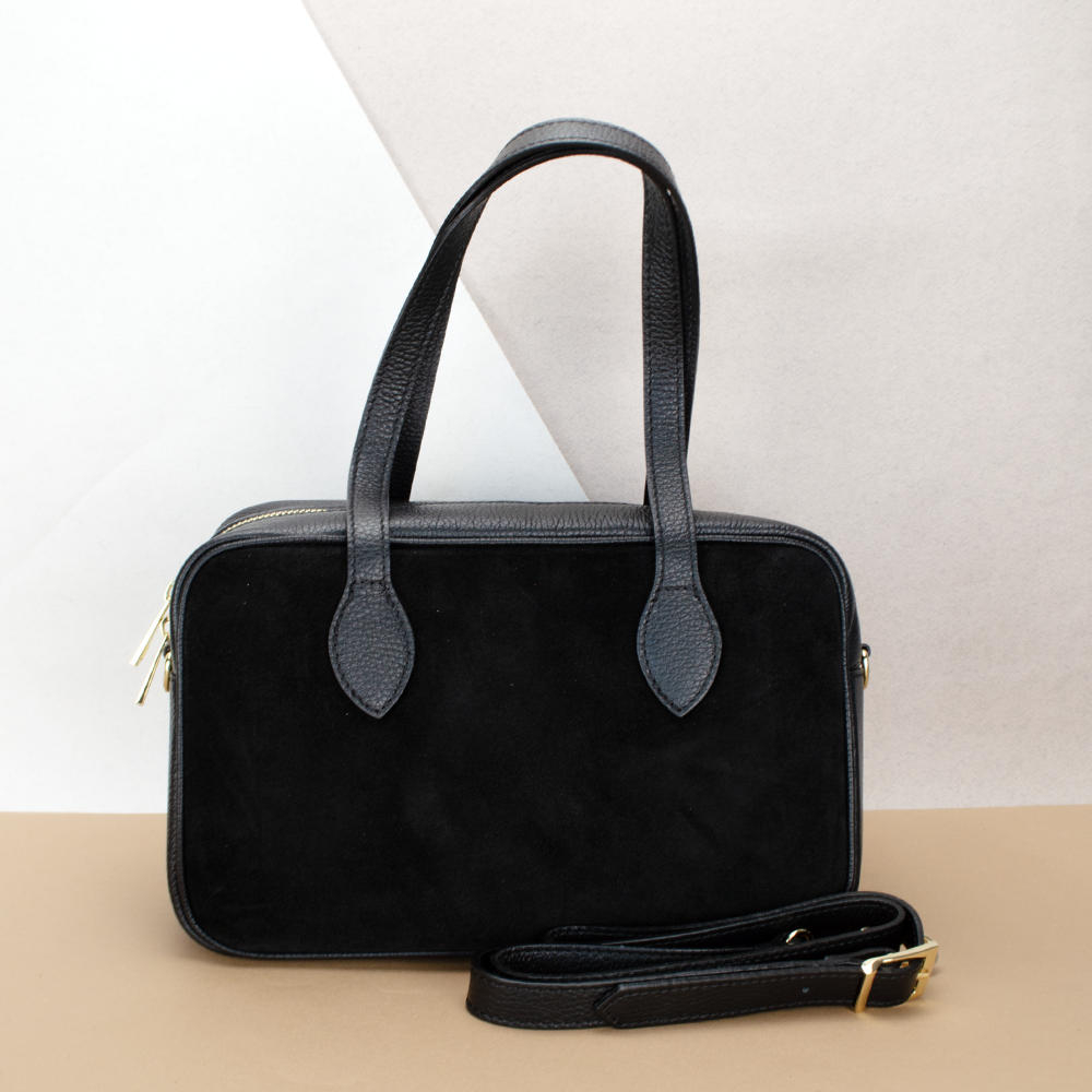 Сумка жіноча замшева Virginia Conti 03758 зі шкіряними ручками Чорний (2415845524) Сумка жіноча замшева Virginia Conti 03758 зі шкіряними ручками Чорний (2415845524)