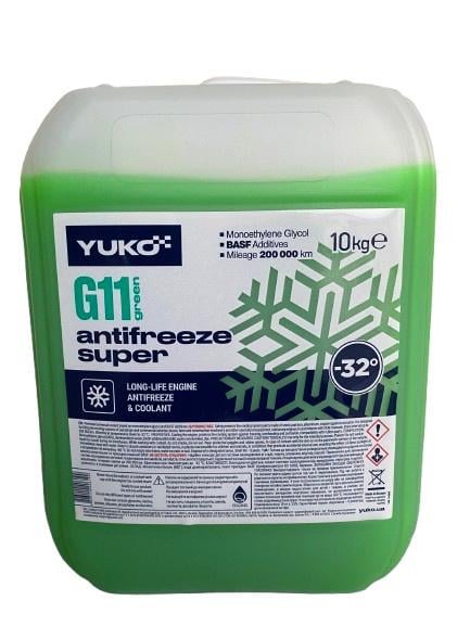 Антифриз YUKO Super G11 10 кг Зелений (3854289652)