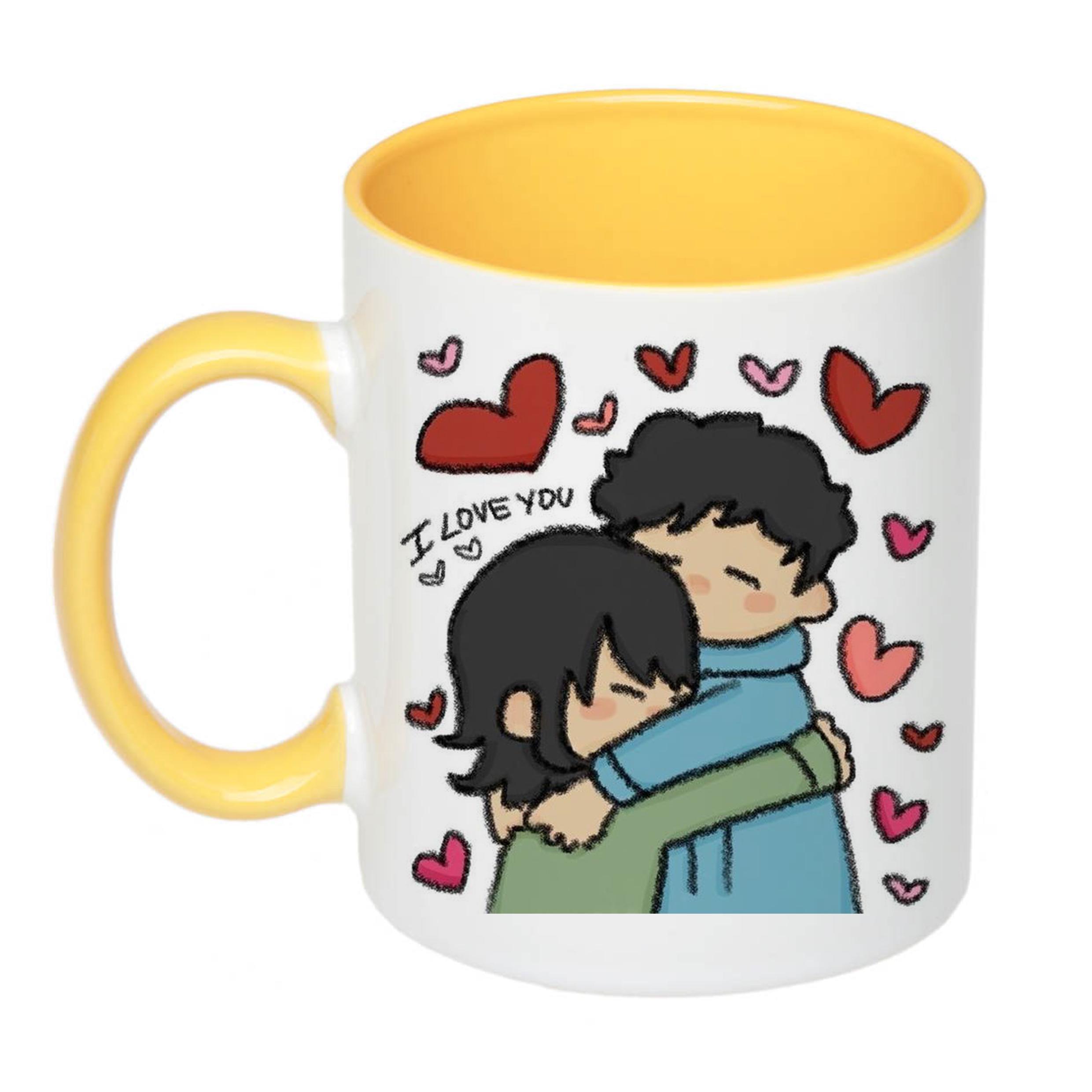 Чашка с принтом I Love You 330 мл Желтый (17664) Чашка с принтом I Love You 330 мл Желтый (17664)