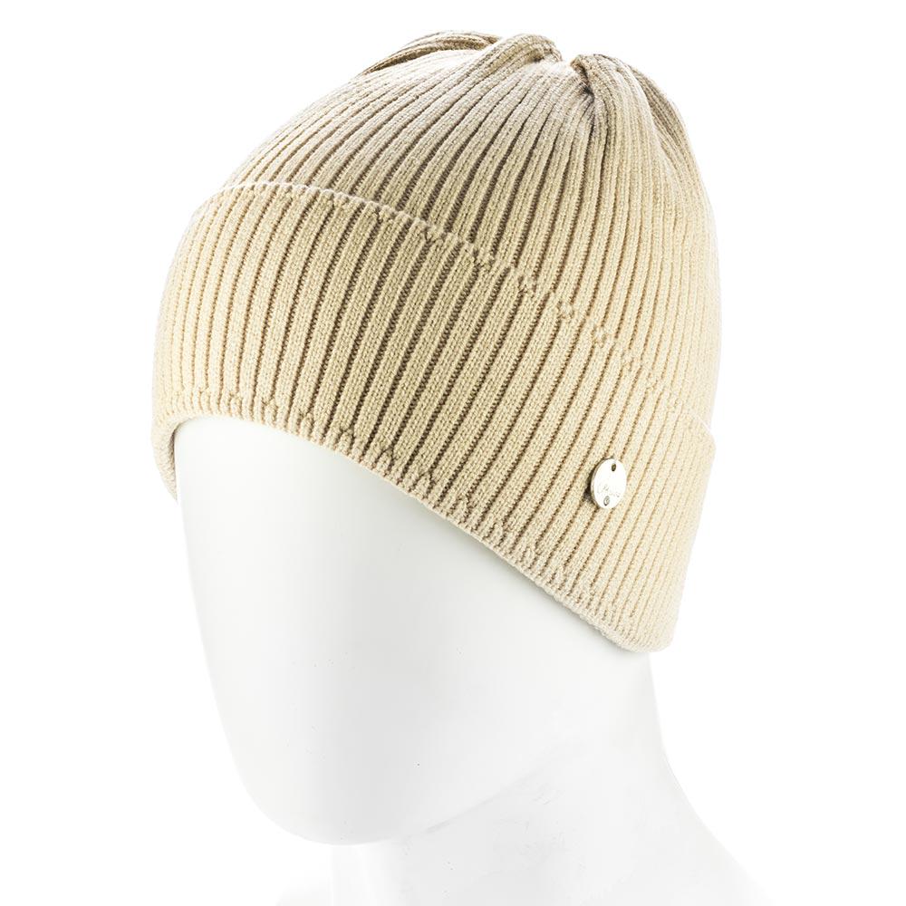 Шапка цибулинка Atrics WH896 з віскози з відворотом без підкладки одинарна Бежевий