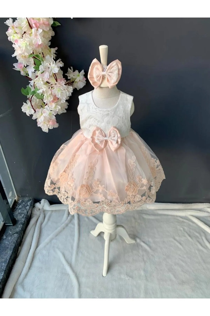 Набор одежды для новорожденной девочки на выписку из роддома платье/боди/топики/колготки/повязка (9045)