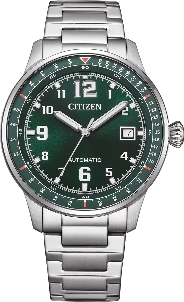 Наручные часы мужские Citizen NJ0190-51X Urban Military механические со стальным корпусом/зеленым циферблатом и водозащитой 100 м