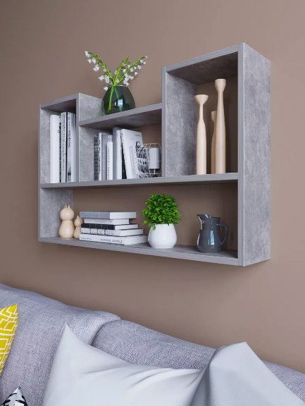 Полка навесная на стену MebelProff Tetris 12 Бетон (26438108)