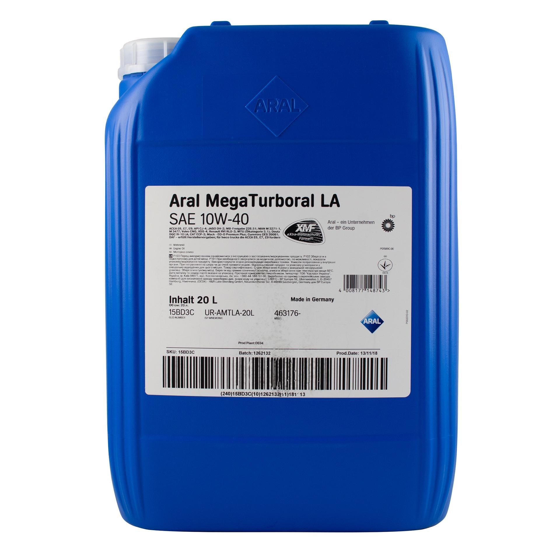 Моторна олива Aral MegaTurboral 10W-40 LA 20 л