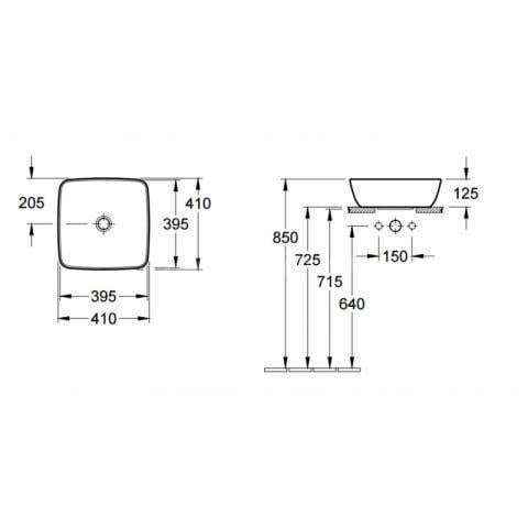 Раковина Villeroy&Boch Artis 41784101 410х410 мм Белый (45708) - фото 2