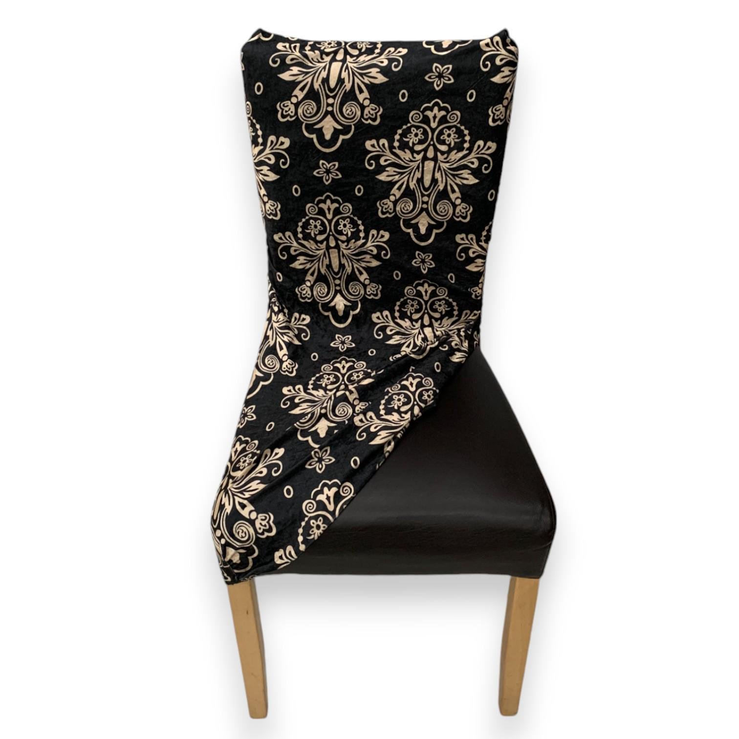 Чехол для стула Вензель со спинкой натяжной 60 см Черный (2149550632) - фото 8 Чехол для стула Вензель со спинкой натяжной 60 см Черный (2149550632) - фото 8