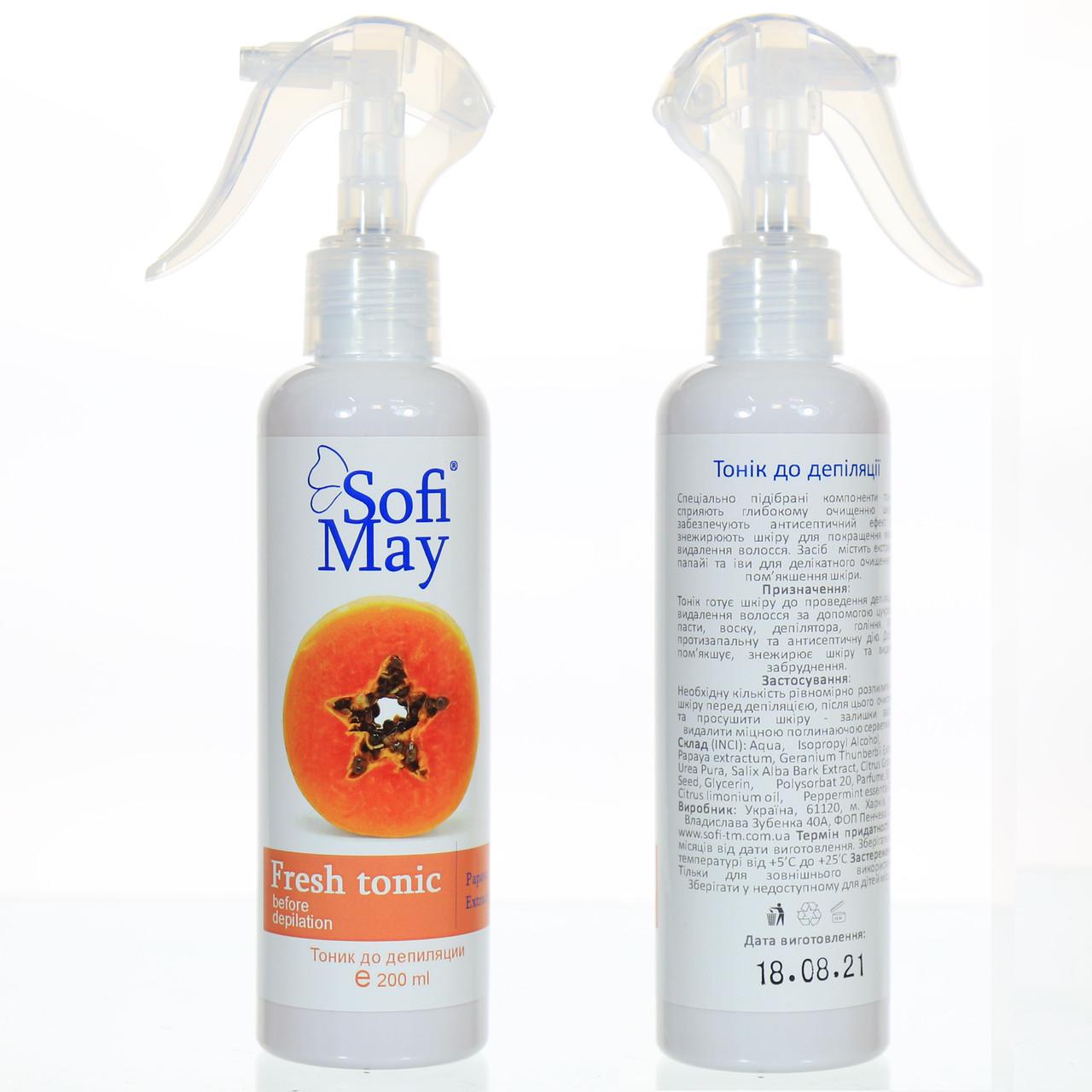 Спрей до депіляції з папайєю Sofi May Fresh Tonic 200 мл - фото 3