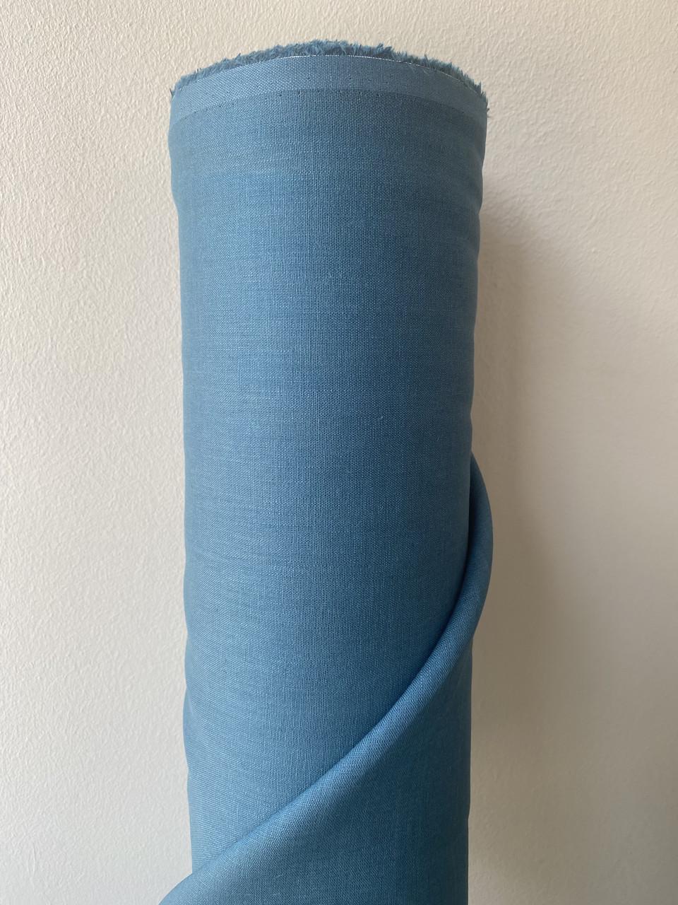 Ткань рубашечно-платьевая LINEN PLUS 100% лен 143 см 303 Темно-бирюзовый - фото 8