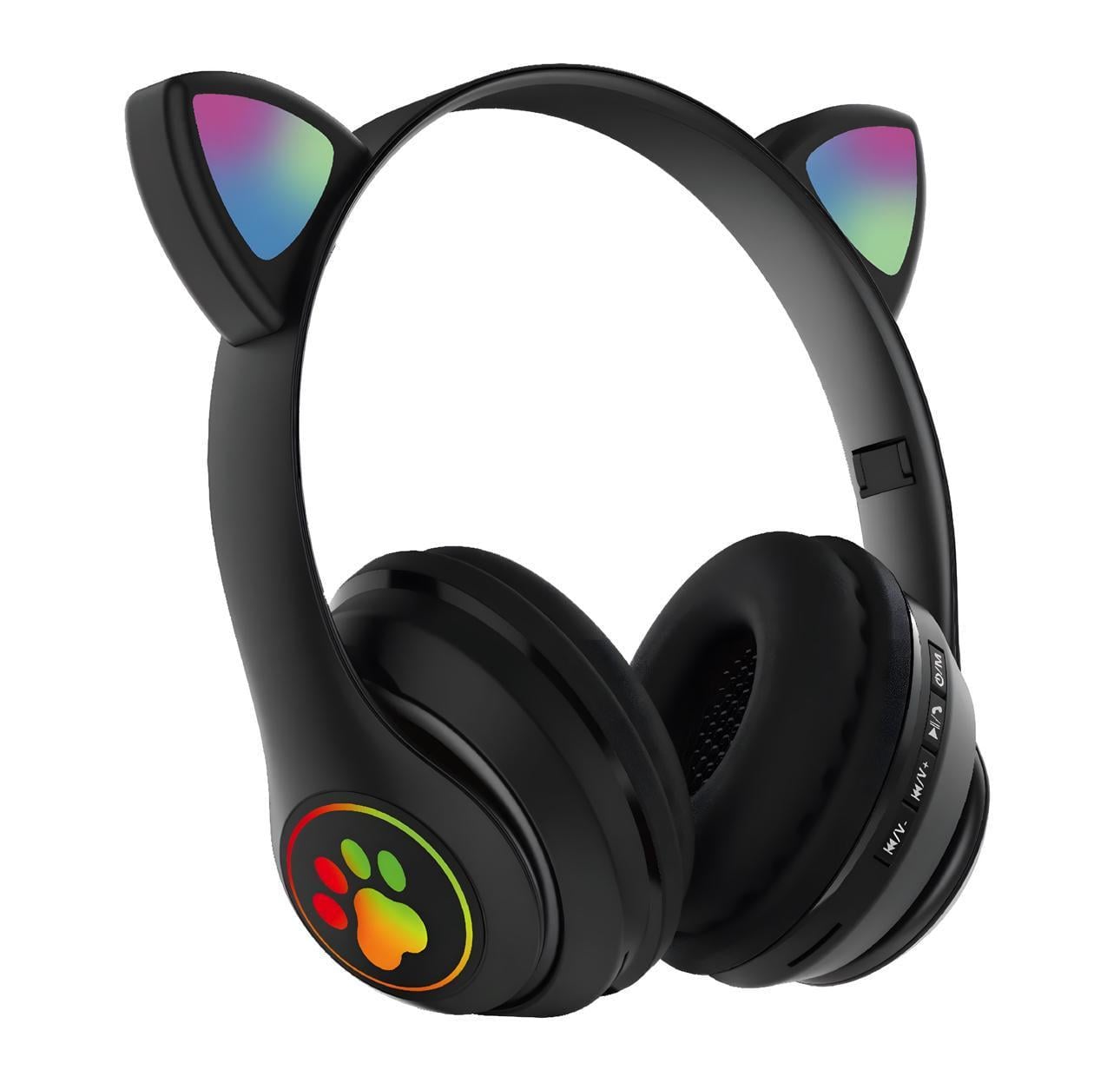 Наушники Cat STN-28 Bluetooth LED RGB с микрофоном Черный