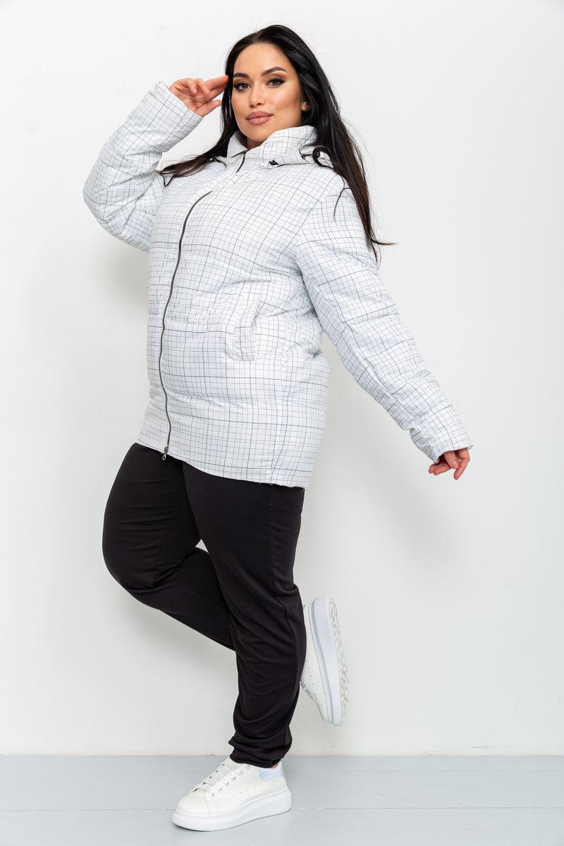 Куртка батал жіноча демісезонна Ager 224RP036 в клітинку 4XL Білий - фото 3