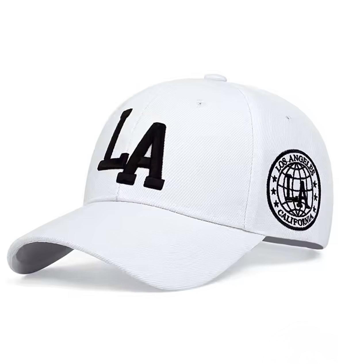 Кепка бейсболка логотип LA с изогнутым козырьком унисекс one size Белый - фото 1 Кепка бейсболка логотип LA с изогнутым козырьком унисекс one size Белый - фото 1