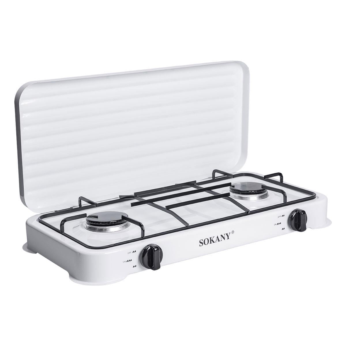 Плита газовая Sokany на 2 конфорки Белый (SK-6002)