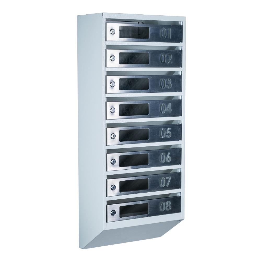 Ящик почтовый многосекционный ЯП08D Серый/Нержавеющая сталь (24061091)