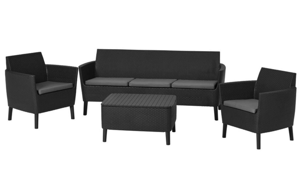 Набір пластикових садових меблів Keter Salemo 3-sofa set Графіт (237904)