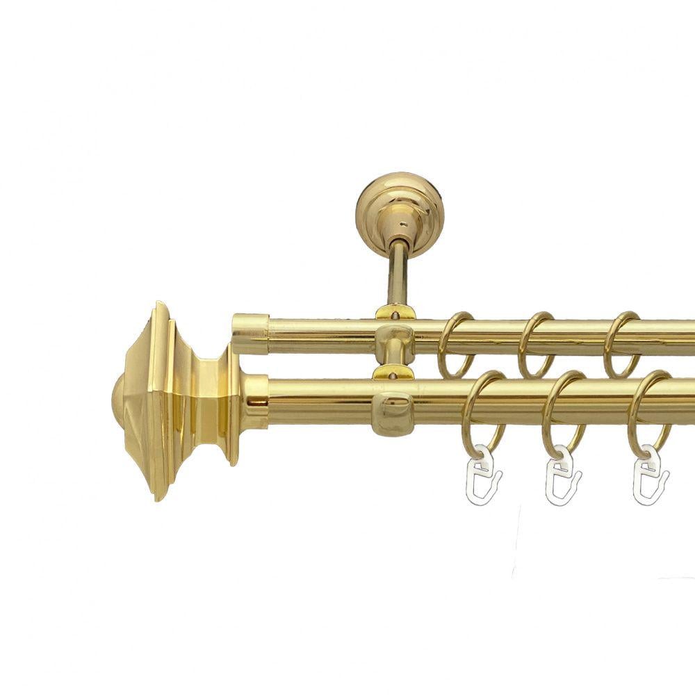 Карниз Orvit Борджеза металевий дворядний відкритий гладка труба кільце металеве 19/16 мм 200 см Золото (00-00012971) - фото 1 Карниз Orvit Борджеза металевий дворядний відкритий гладка труба кільце металеве 19/16 мм 200 см Золото (00-00012971) - фото 1