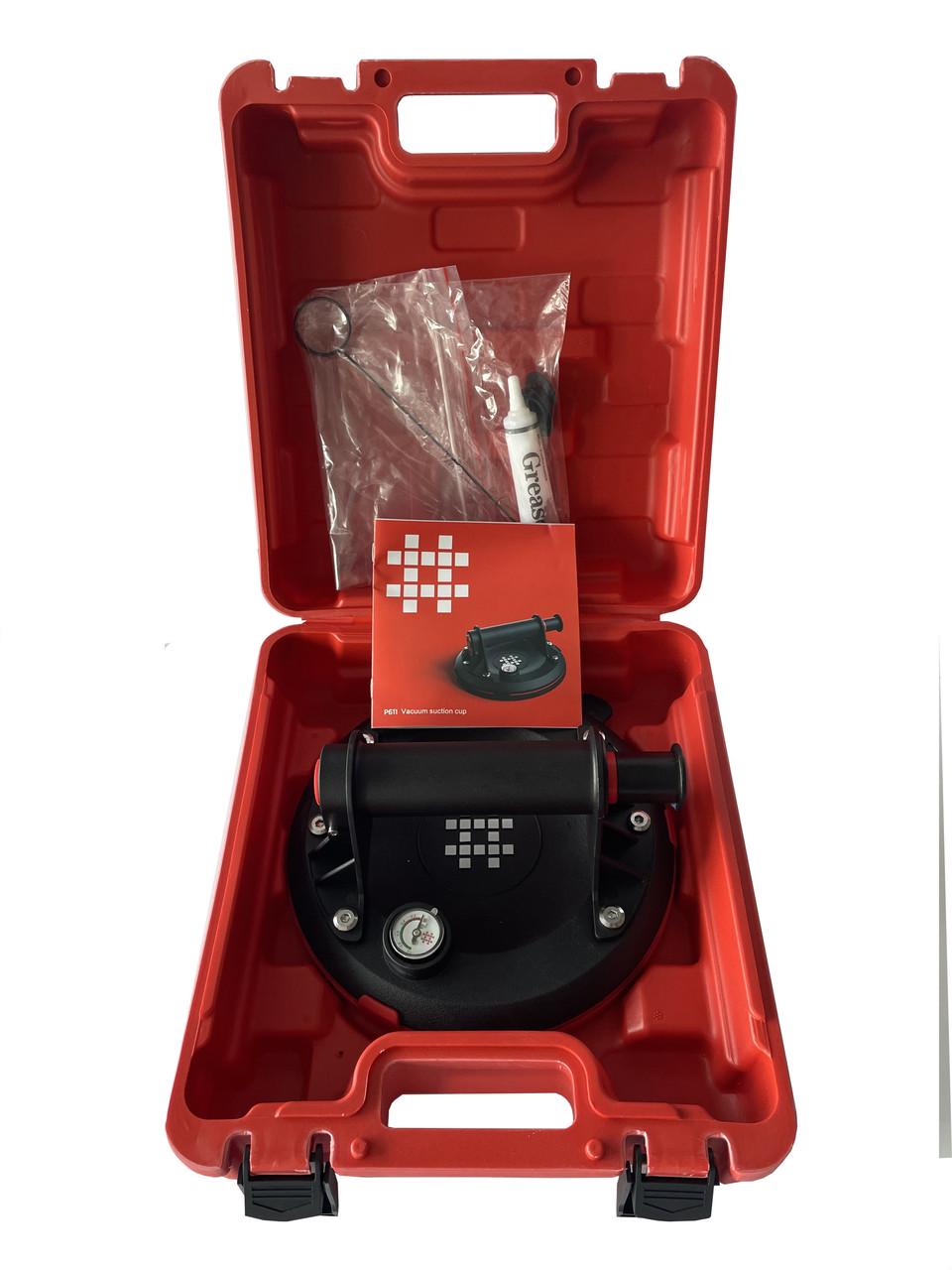 Присоска вакуумна механічна Shijing P611 203 мм з манометром в кейсі 200 кг