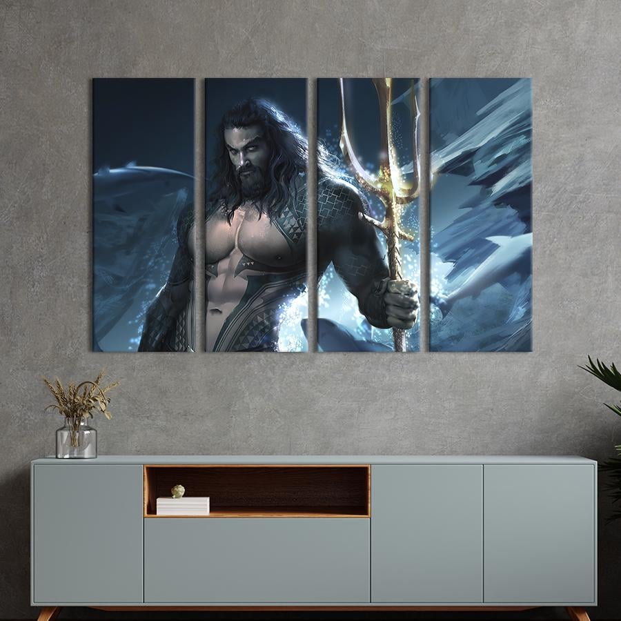 Картина модульная из 4 частей Aquaman DC Universe XL 209x133 см (682-41)