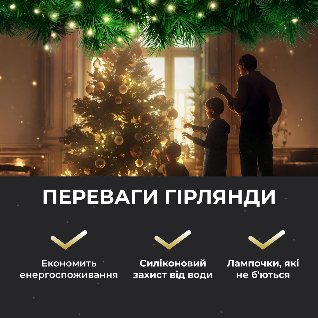 Гірлянда Роса на пульті 200 м на 2000 світлодіодів білий провід Жовтий (2000L200MWY) - фото 6