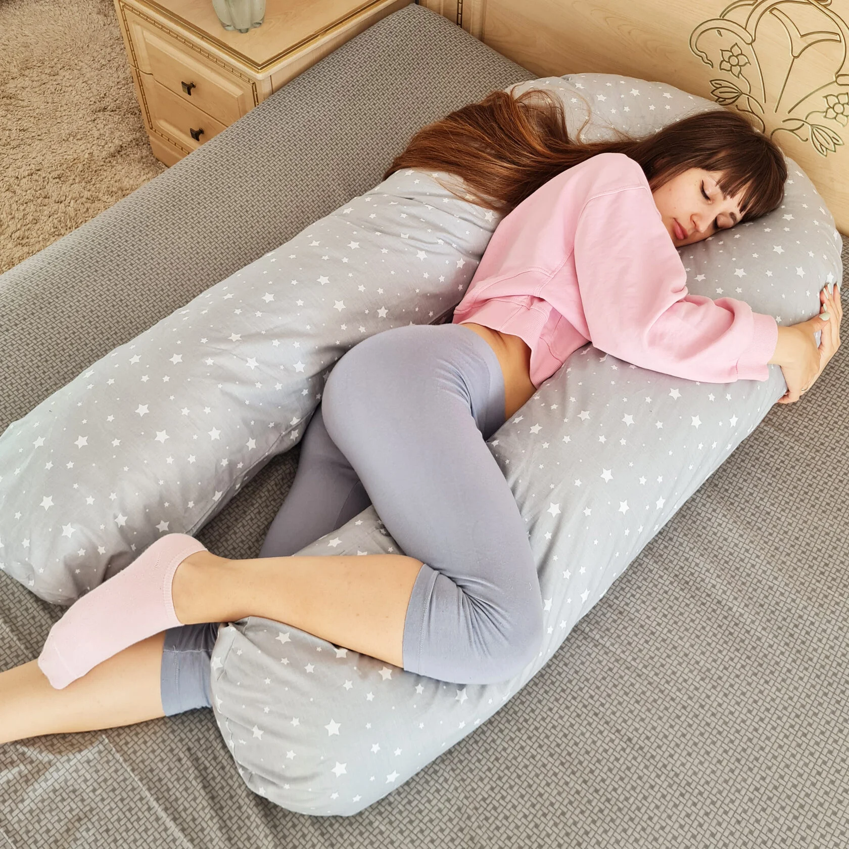 Подушка для вагітних U-подібна Котон 140 см (051) - фото 2 Подушка для вагітних U-подібна Котон 140 см (051) - фото 2