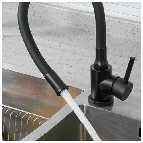 Змішувач для кухні Wezer EKO4E-01 з гнучким виливом Чорний (SQ-1044071) - фото 4 Змішувач для кухні Wezer EKO4E-01 з гнучким виливом Чорний (SQ-1044071) - фото 4