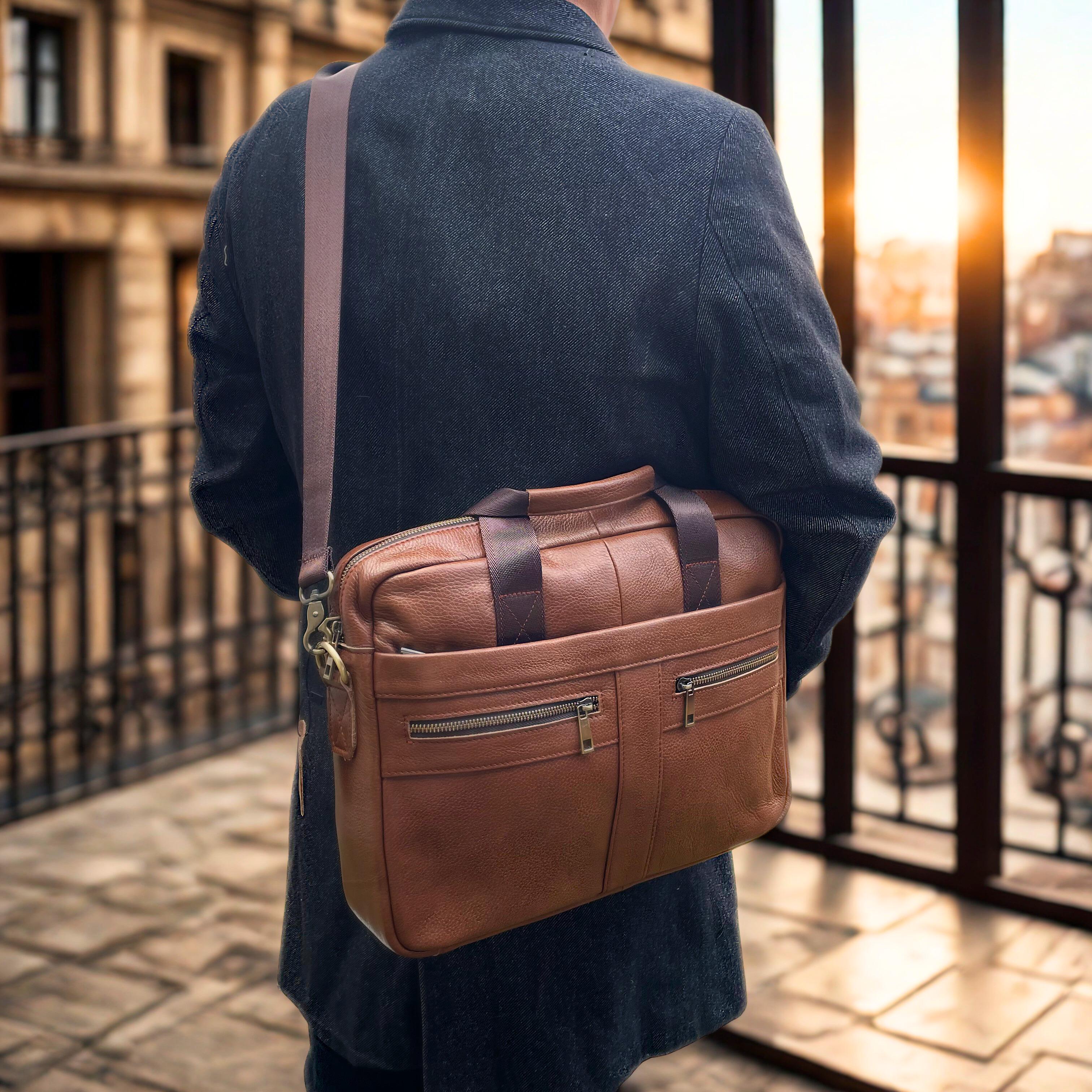 Портфель чоловічий Lorian з натуральної шкіри з відділенням для ноутбуку Кавовий (LR 252019-coffee) - фото 2 Портфель чоловічий Lorian з натуральної шкіри з відділенням для ноутбуку Кавовий (LR 252019-coffee) - фото 2