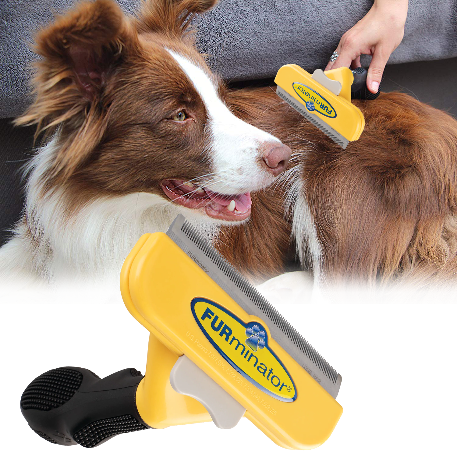 Щетка для груминга длинношерстных больших собак Furminator Фурминатор 10,16 см - фото 2