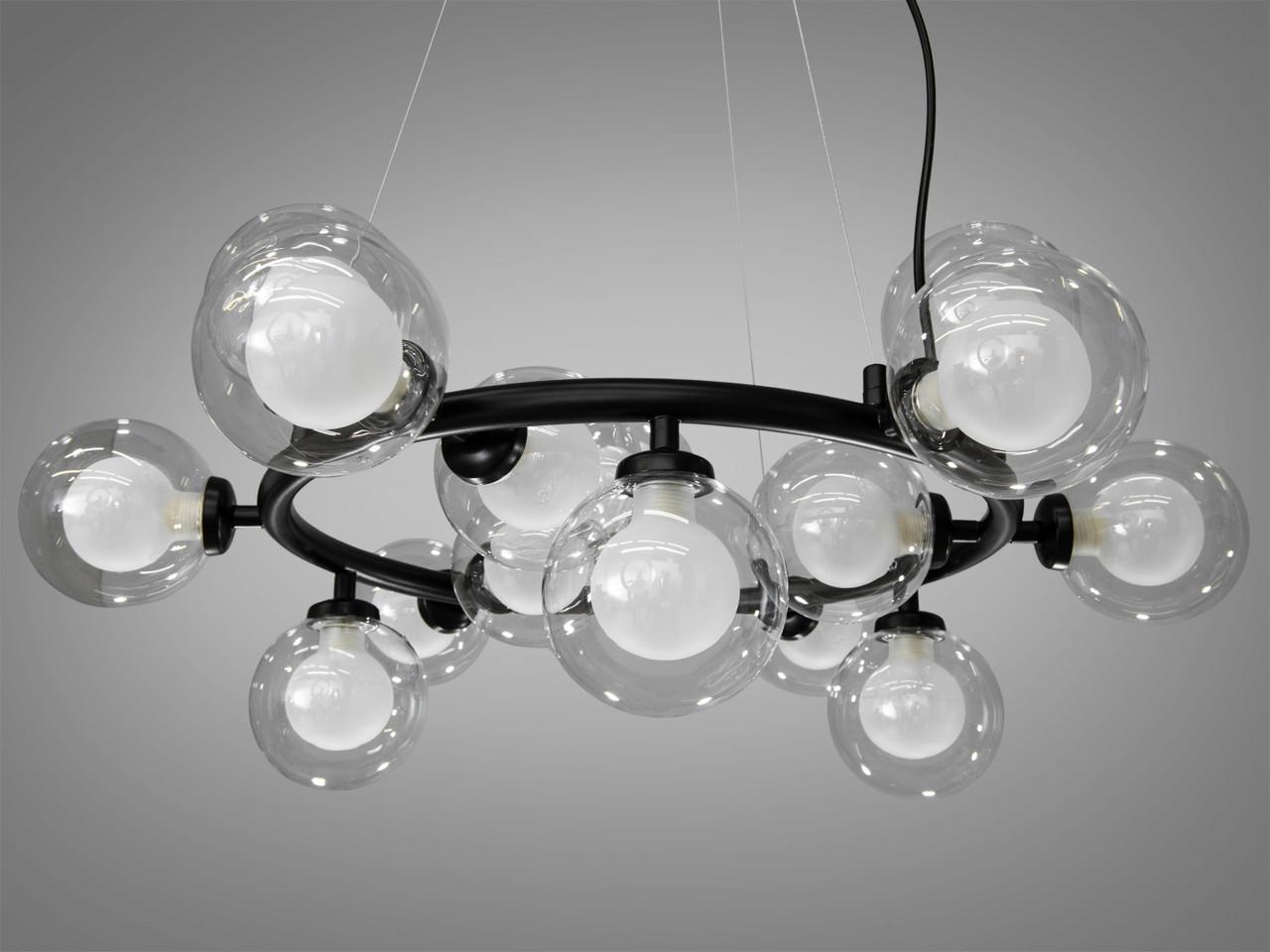 Люстра EcoLed в стиле Loft Пузыри на 15 лампы LQ7061/15BK Черный