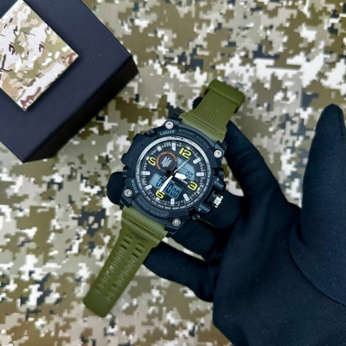 Наручные часы Patriot 012AGUASI Тризуб Черный/Зеленый/Серебряный (2101028551) - фото 2 Наручные часы Patriot 012AGUASI Тризуб Черный/Зеленый/Серебряный (2101028551) - фото 2