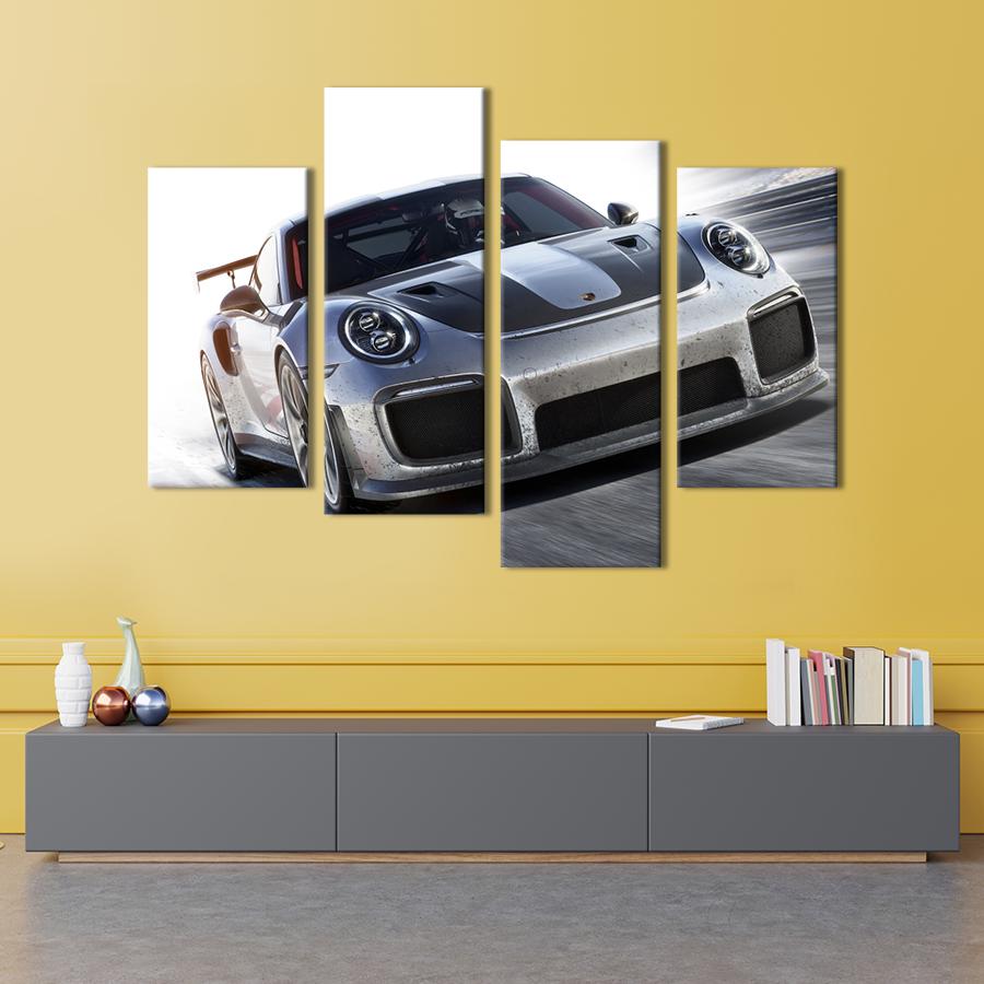 Картина на холсте Крутой серый Porsche 911 GT2 RS 89x56 см (1285-42)